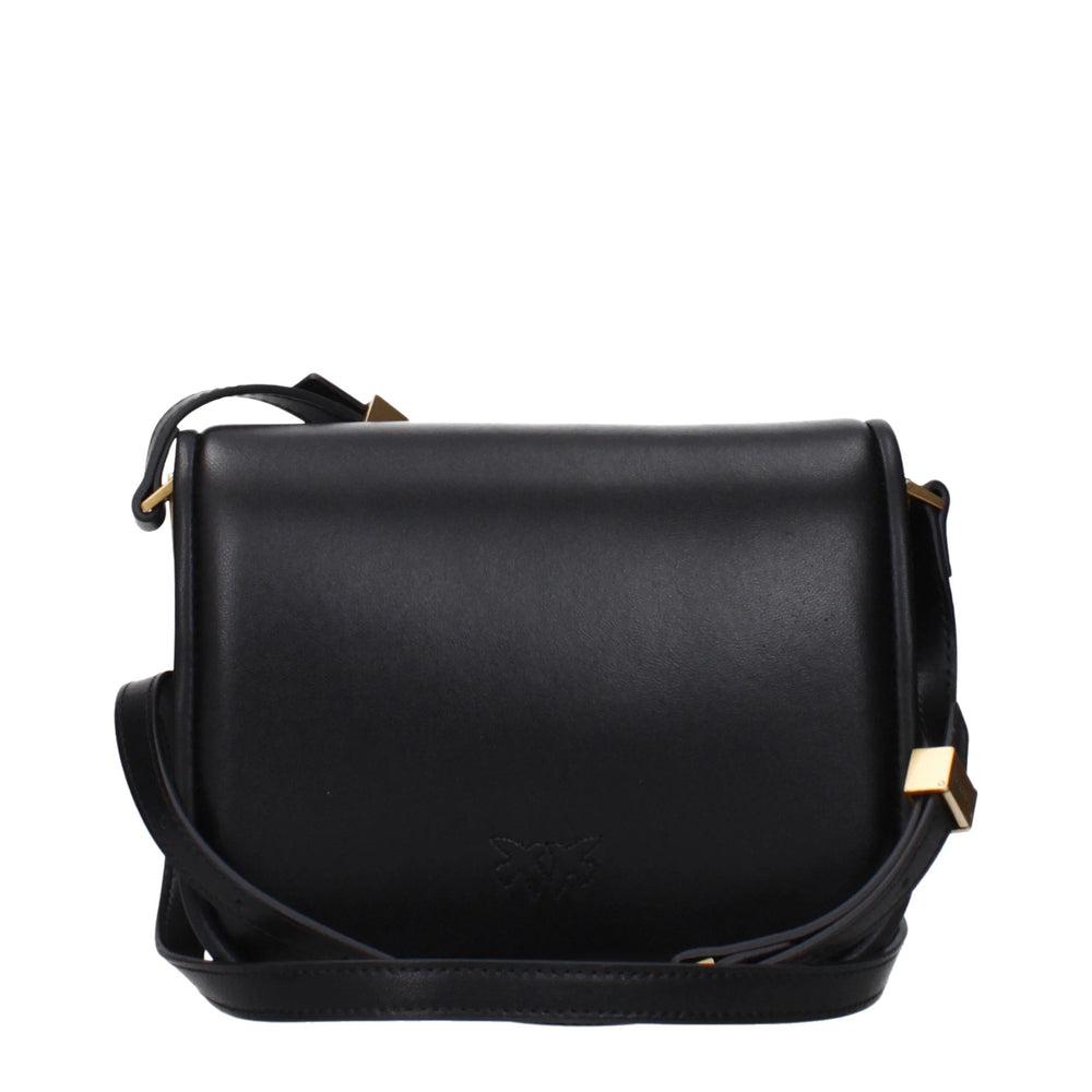 PINKO Black Leather Crossbody Bags