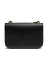 PINKO Black Leather Love Bell Classic Shoulder Bag - Shoulder Bags