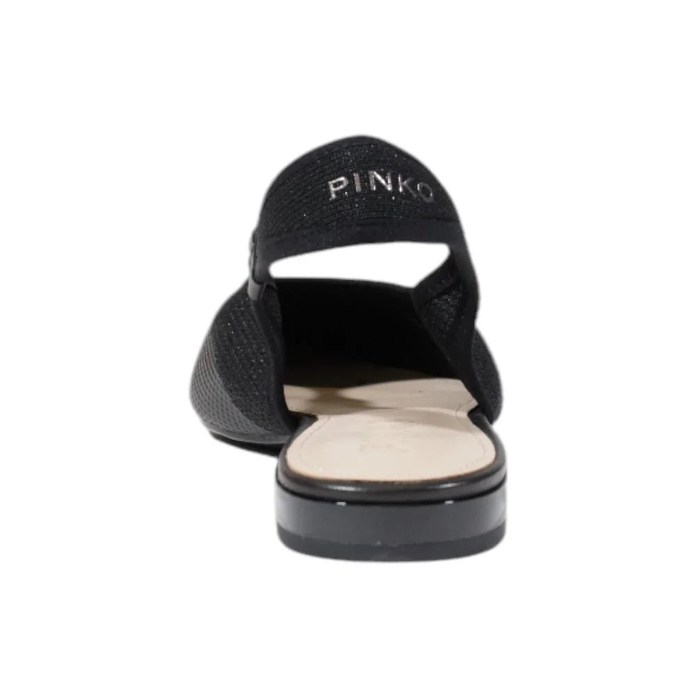 PINKO Black Leather Sandal - EU36/US6