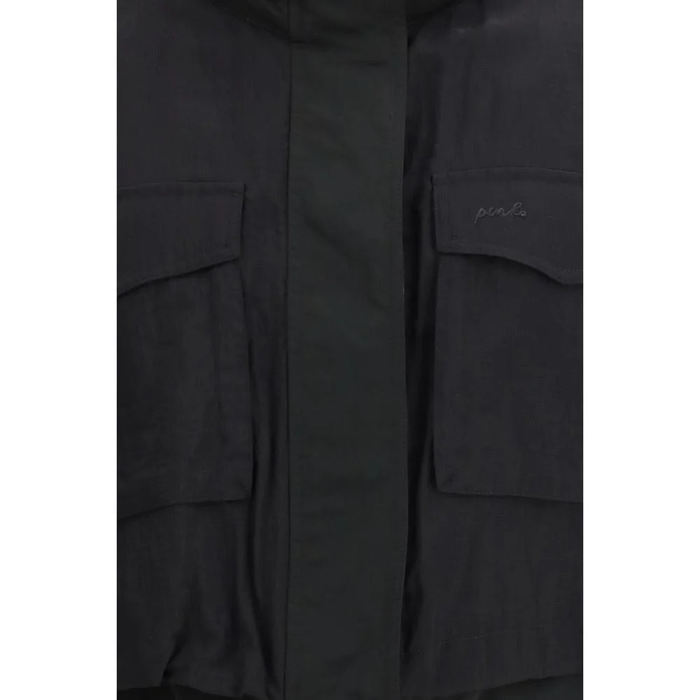 PINKO Black Nylon Sleveless Jacket