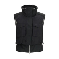 PINKO Black Nylon Sleveless Jacket