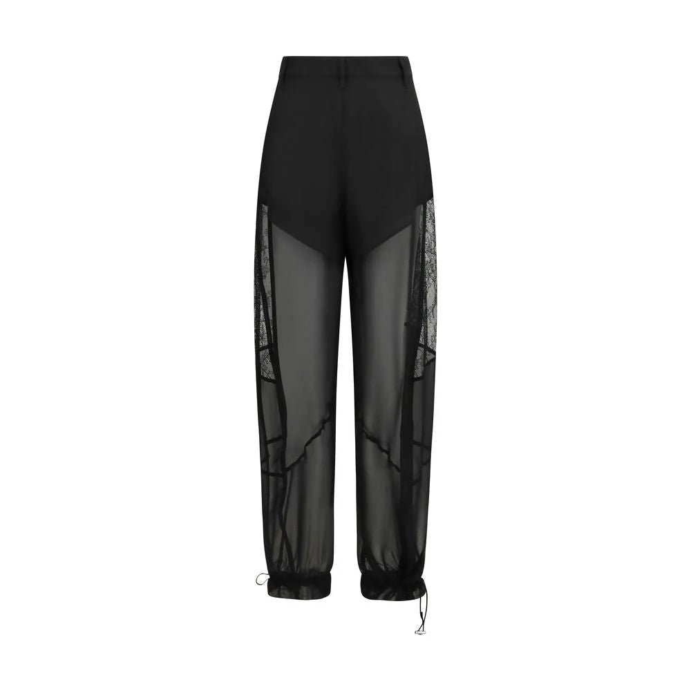 PINKO Black Polyester Casual Pants - IT38 | S