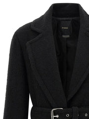 PINKO Black Polyester Coat - IT44