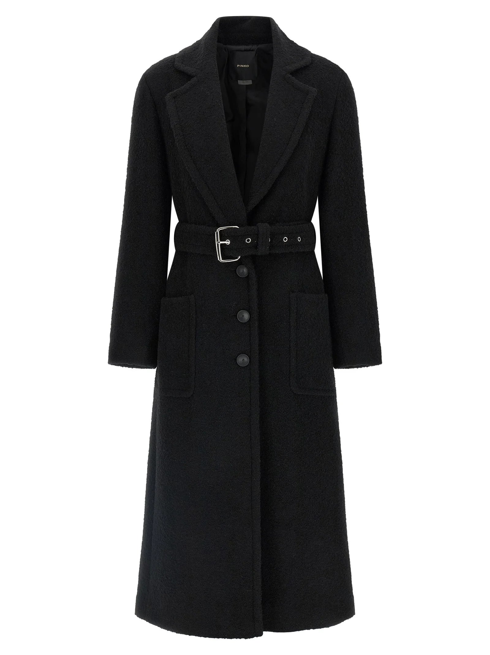 PINKO Black Polyester Coat - IT44