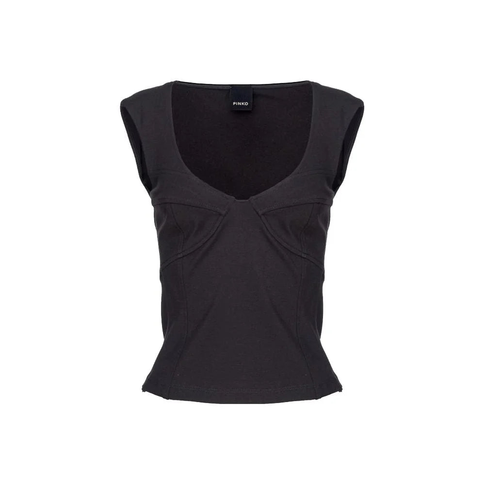 PINKO Black Viscose Women Top - IT40|S