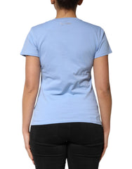 PINKO Blue Love Story Sequined Embellished Short Sleeves T-shirt - IT38 | XS - T-Shirts