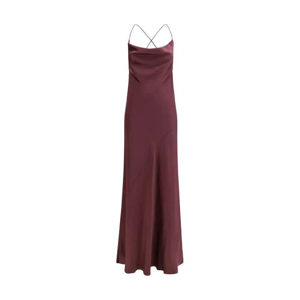 PINKO Bordeaux Marabou Casual Dress