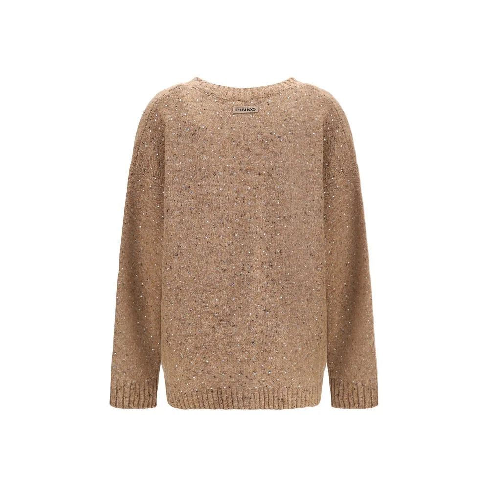 PINKO Bouclé fabric Cardigan with rhinestones