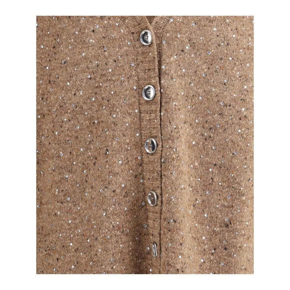 PINKO Bouclé fabric Cardigan with rhinestones - Cardigans