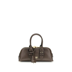 PINKO Brown Calf Leather Bos Taurus Handbag