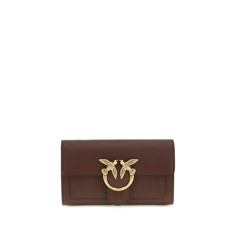 PINKO Brown Calf Leather Bos Taurus Shoulder Bag