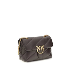 PINKO Brown Calf Leather Bos Taurus Shoulder Bag