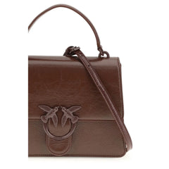 PINKO Brown Calf Leather Bos Taurus Shoulder Bag - Shoulder Bags