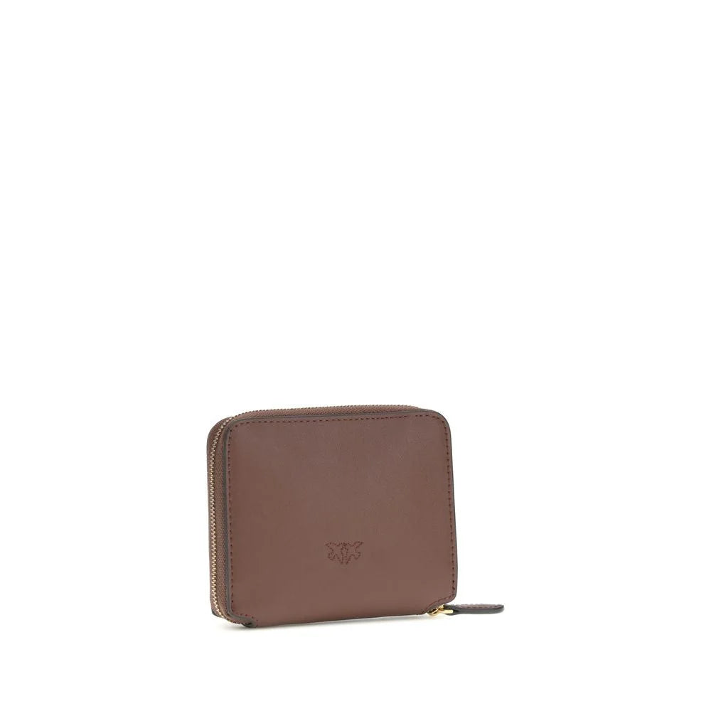 PINKO Brown Calf Leather Bos Taurus Wallet