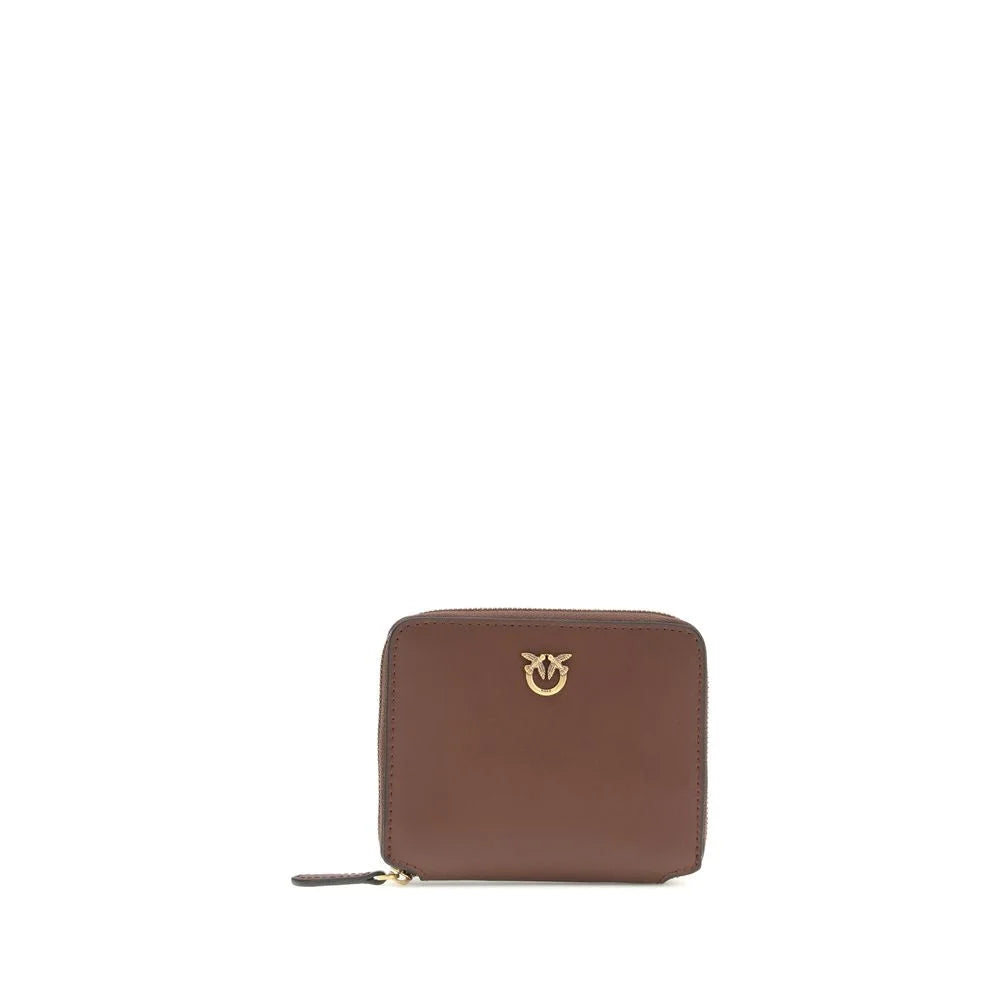 PINKO Brown Calf Leather Bos Taurus Wallet