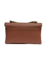 PINKO Brown Leather Love Boucle Riga Shoulder Bag - Cross Body Bags