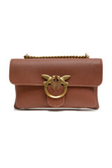PINKO Brown Leather Love Boucle Riga Shoulder Bag - Cross Body Bags