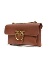PINKO Brown Leather Love Boucle Riga Shoulder Bag - Cross Body Bags