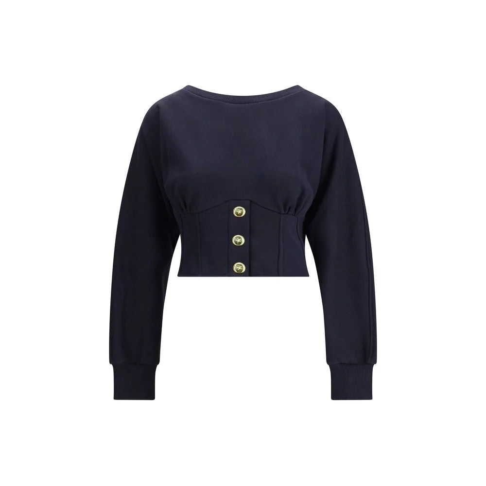 PINKO Cotton Sweatshirt with Corset Detail - M