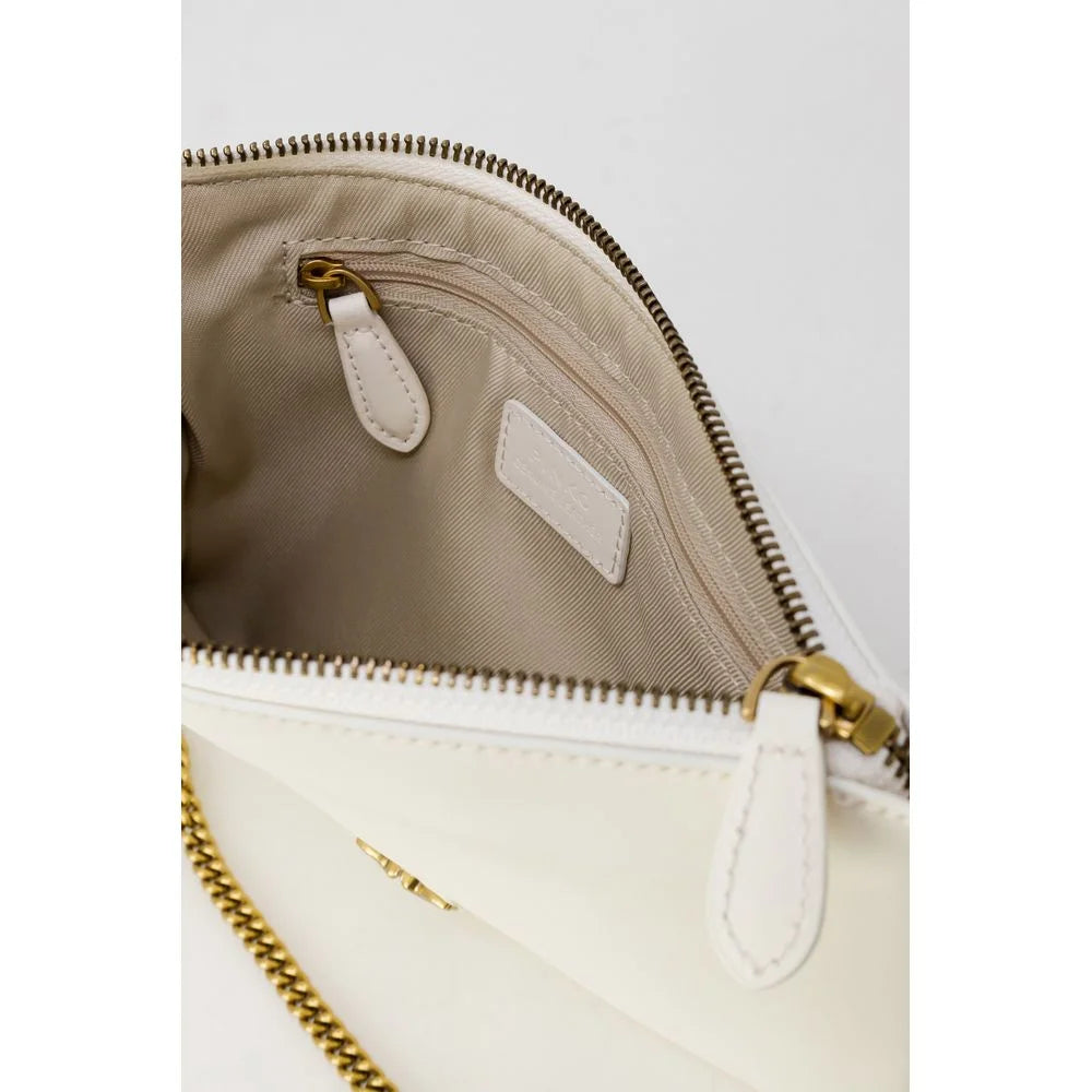 PINKO Cream Leather Clutch Bag - Clutch Bags
