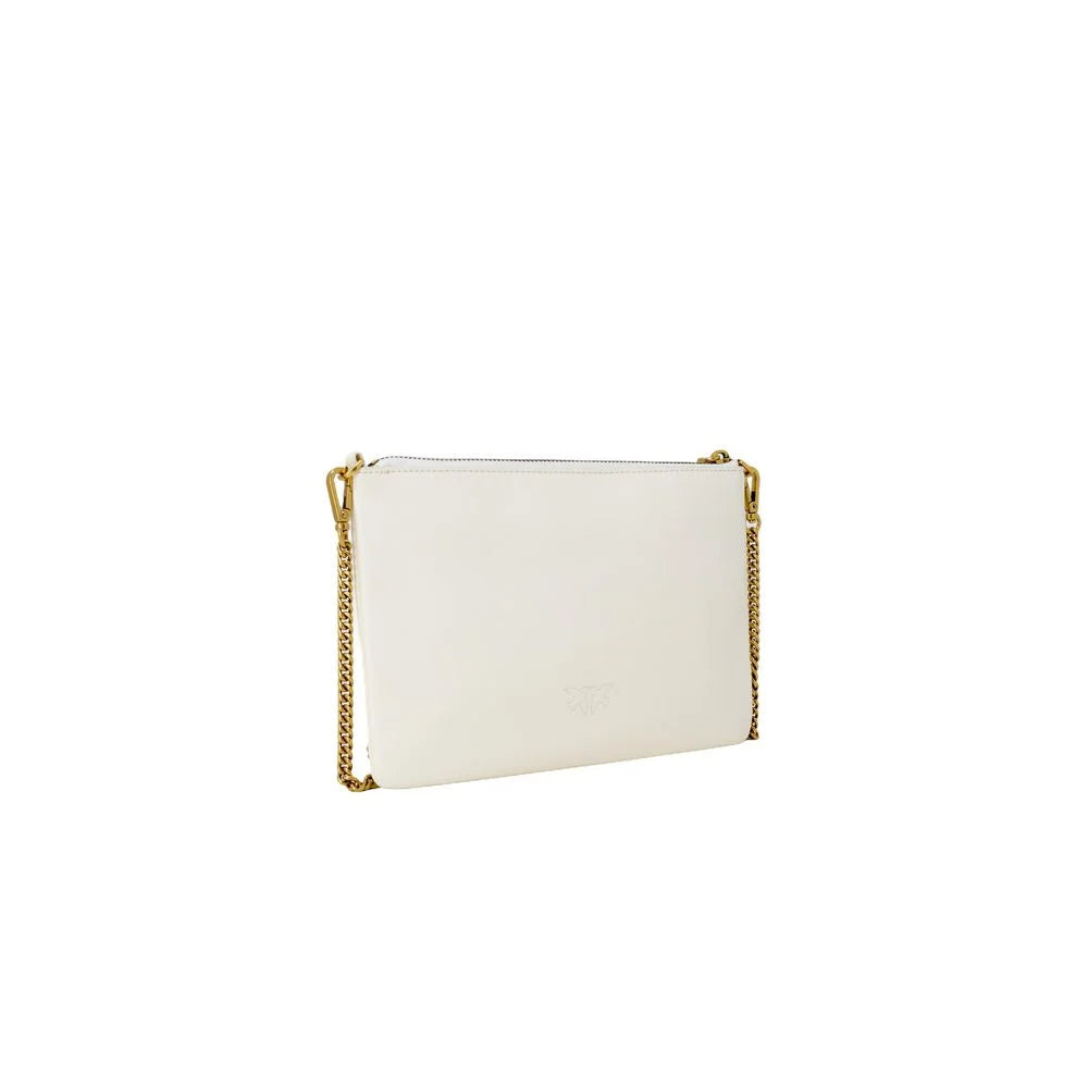 PINKO Cream Leather Clutch Bag - Clutch Bags
