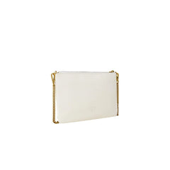 PINKO Cream Leather Clutch Bag - Clutch Bags