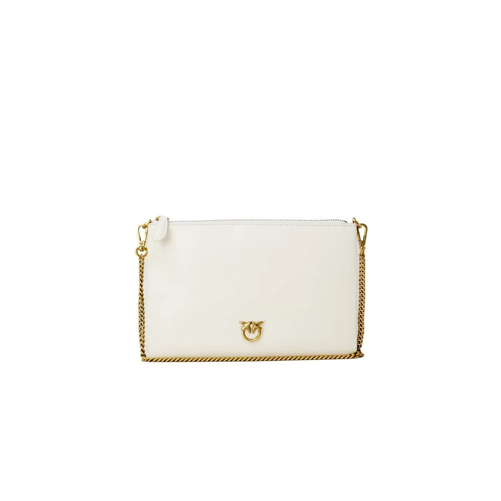 PINKO Cream Leather Clutch Bag - Clutch Bags