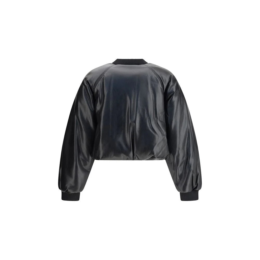 PINKO Cropped bomber with a leather-effect - S - Bomber Jackets