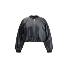 PINKO Cropped bomber with a leather-effect - S - Bomber Jackets