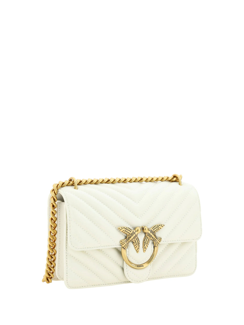 PINKO Elegant White Mini Love Shoulder Bag - Shoulder Bags