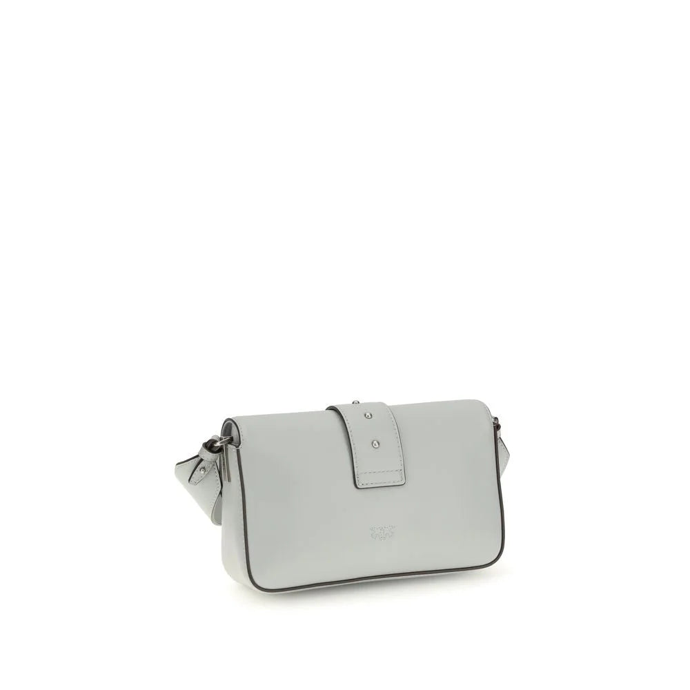 PINKO Gray Calf Leather Bos Taurus Shoulder Bag