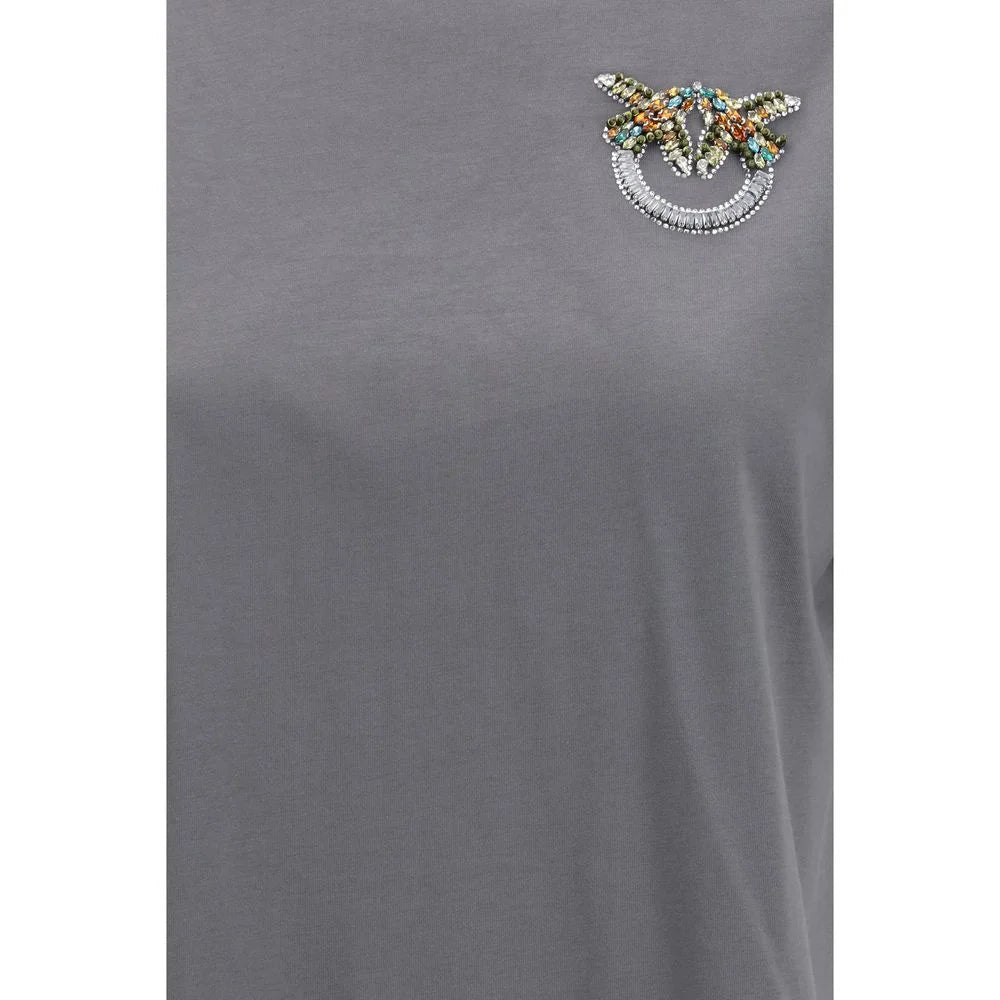 PINKO Gray Cotton T-Shirt