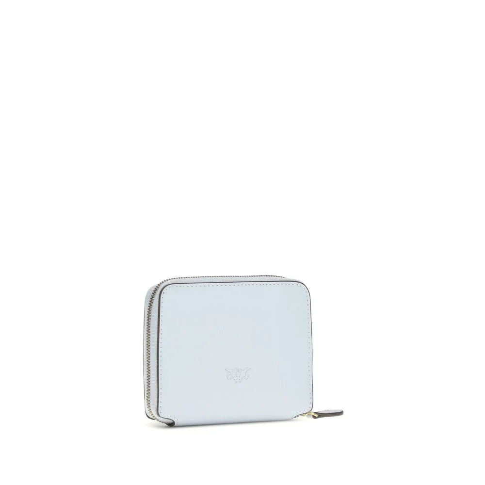 PINKO Light Blue Calf Leather Bos Taurus Wallet