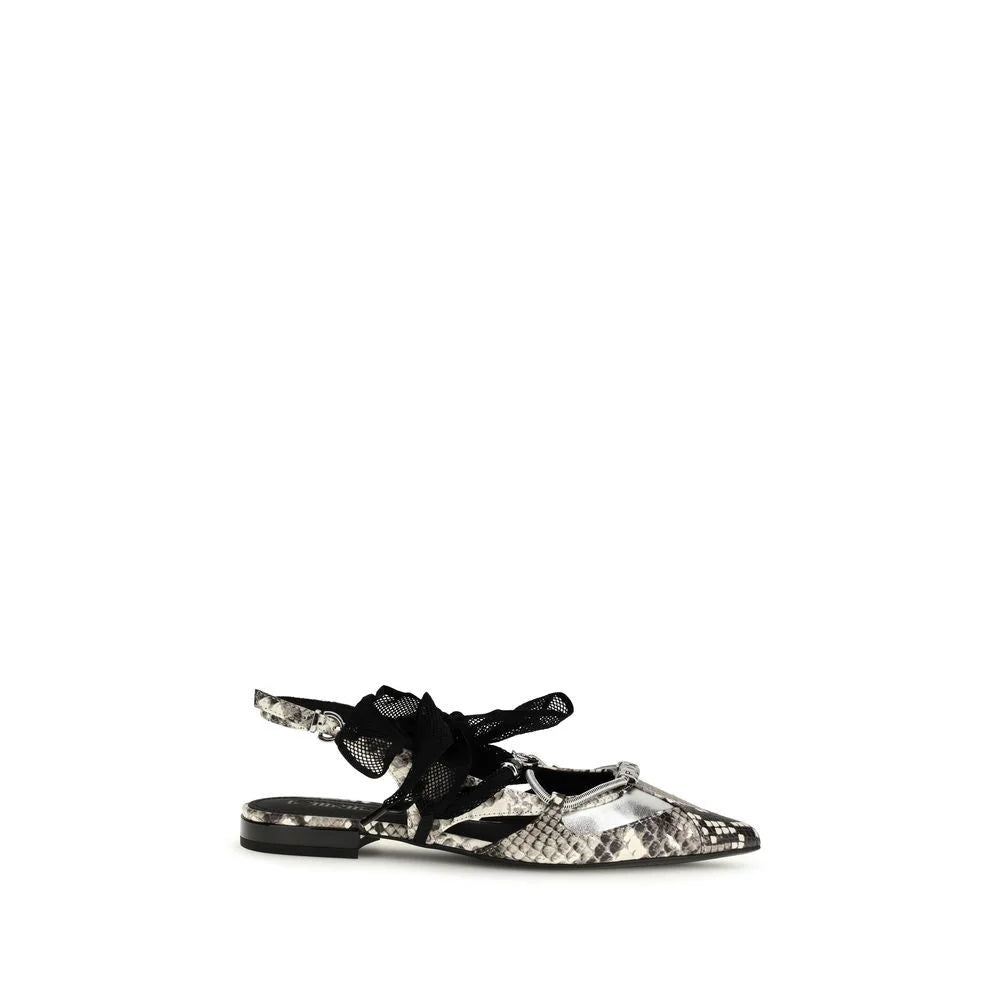 PINKO Multicolor Calf Leather Bos Taurus Ballet Flats - EU39/US9