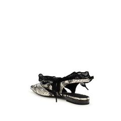 PINKO Multicolor Calf Leather Bos Taurus Ballet Flats - EU39/US9
