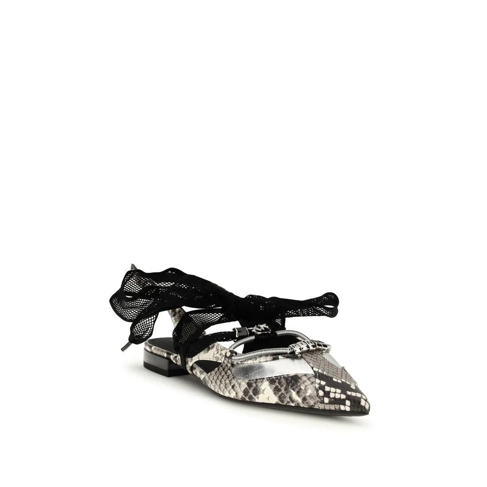 PINKO Multicolor Calf Leather Bos Taurus Ballet Flats - EU39/US9