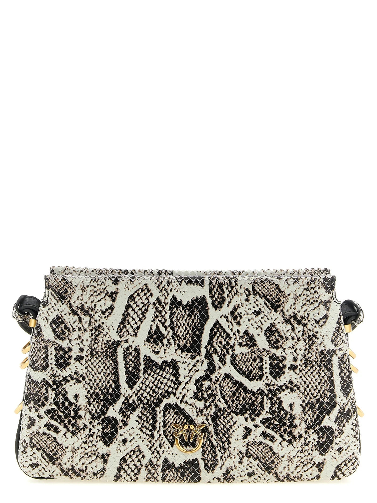 PINKO multicolor cowhide crossbody bag featuring a structured silhouette and signature Love Birds metal buckle.
