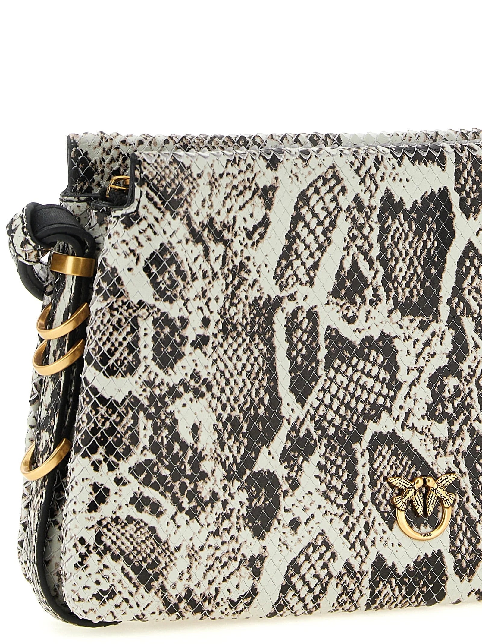 Rear view of the PINKO multicolor cowhide handbag highlighting the smooth leather finish and tonal stitching.