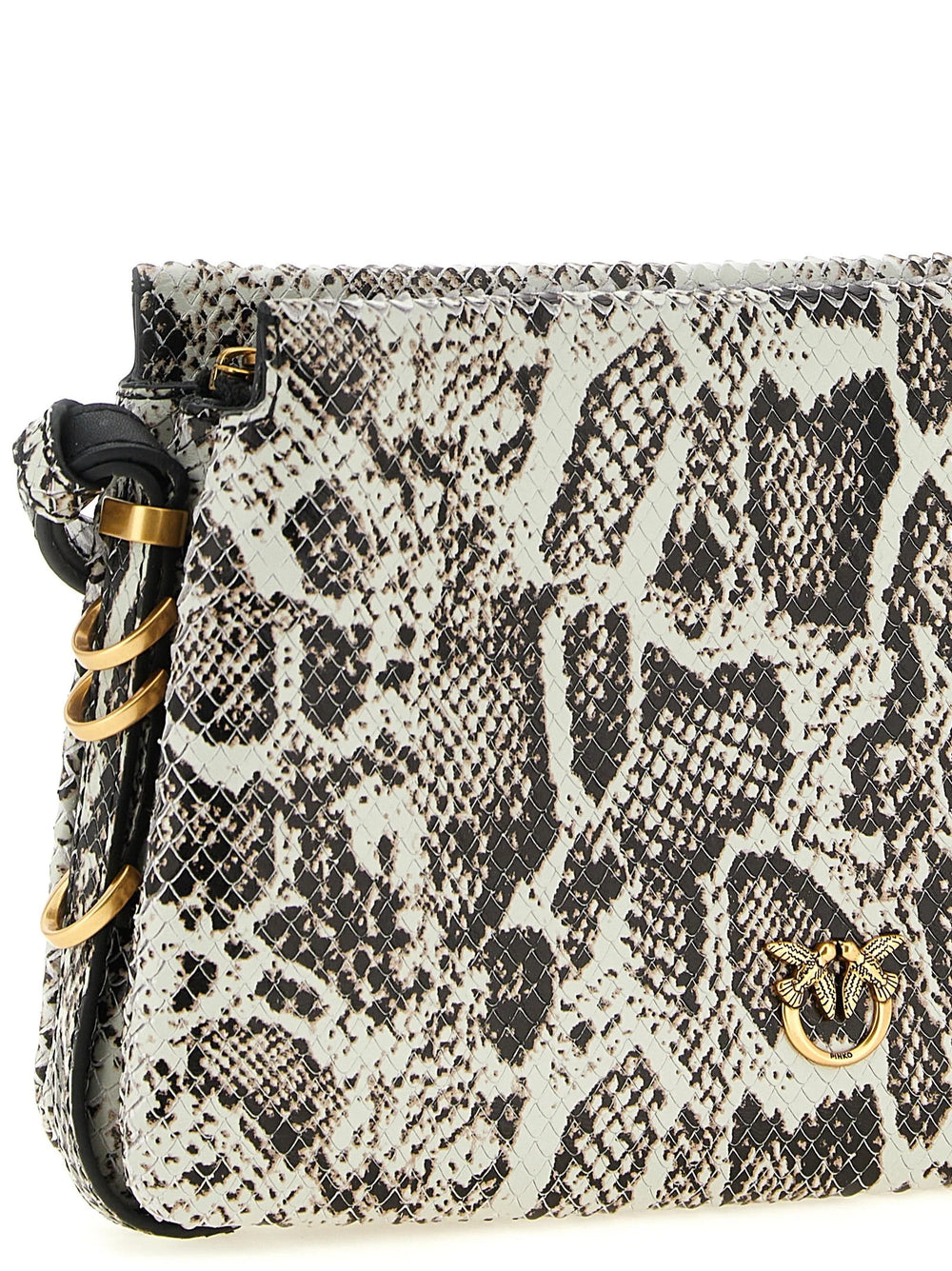 Rear view of the PINKO multicolor cowhide handbag highlighting the smooth leather finish and tonal stitching.
