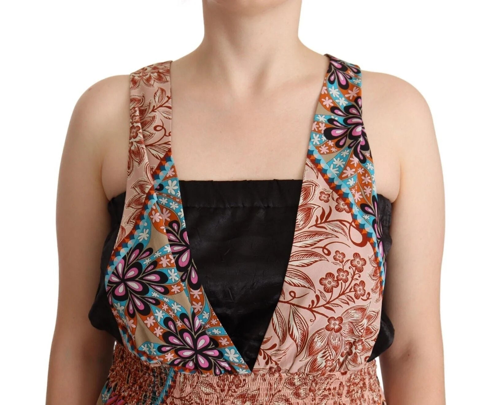 PINKO Multicolor Viscose Floral Print Women Jumpsuit Dress - IT44|L - One-Pieces