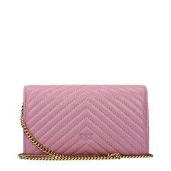 PINKO Pink Leather Clutch Bag