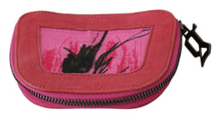 PINKO Pink Suede Printed Coin Holder Women Fabric Zippered Purse - Coin Purses