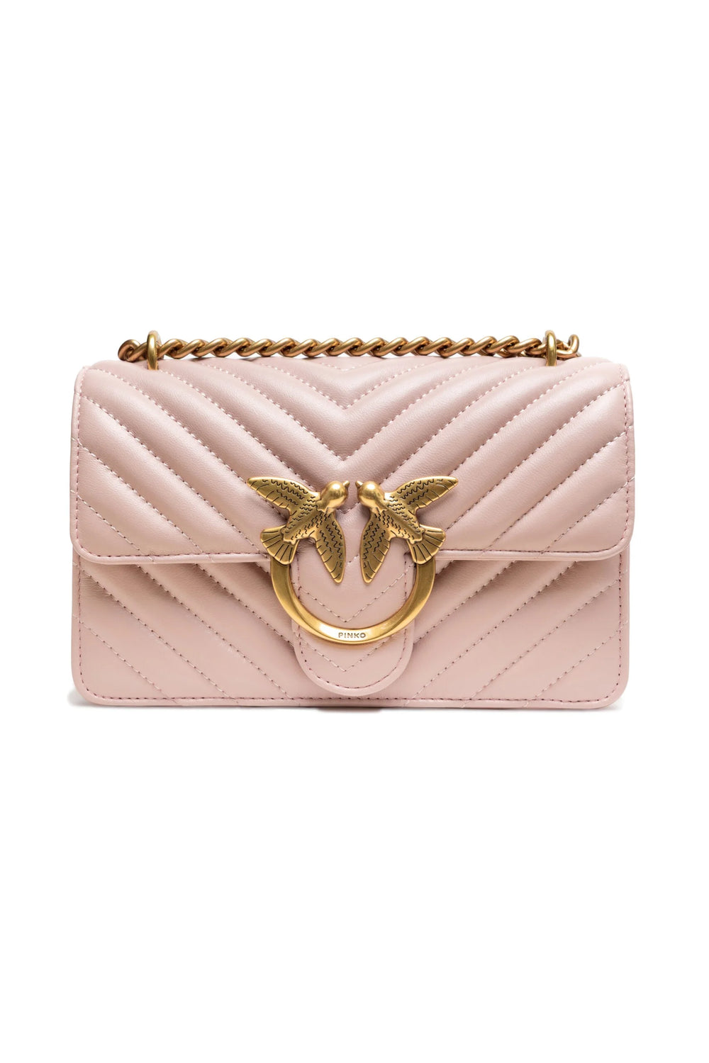 PINKO Powder Pink Love One Mini Shoulder Bag - Shoulder Bags