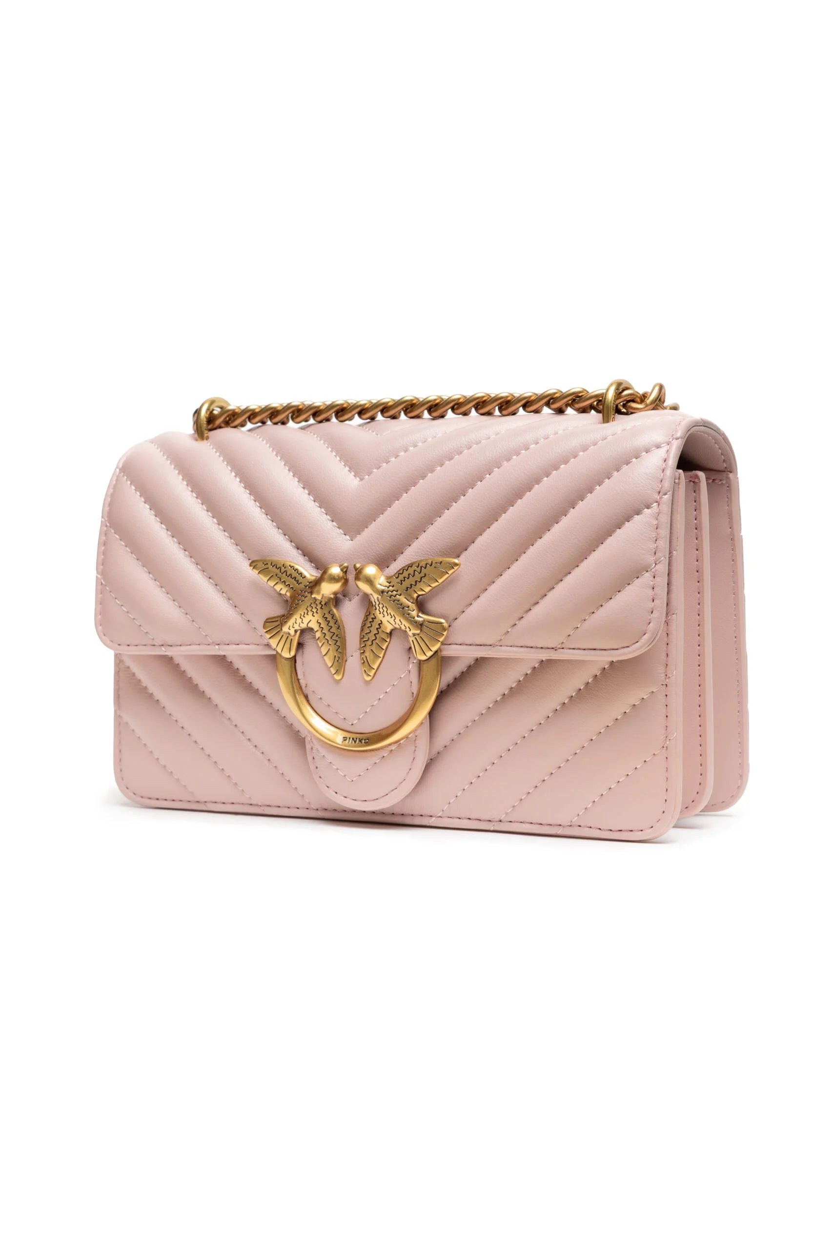 PINKO Powder Pink Love One Mini Shoulder Bag - Shoulder Bags