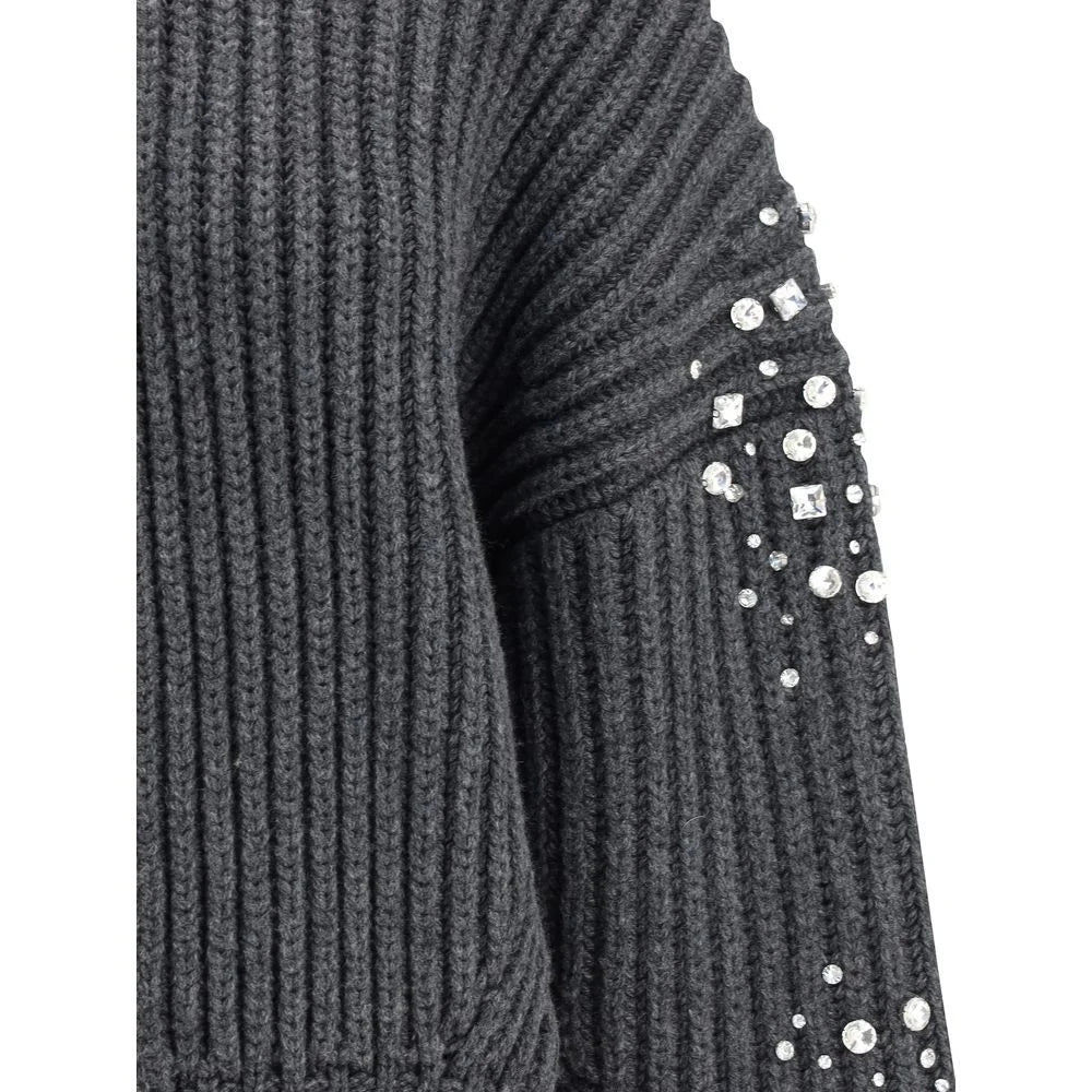 PINKO Rhinestones wool Cardigan - M - Cardigans