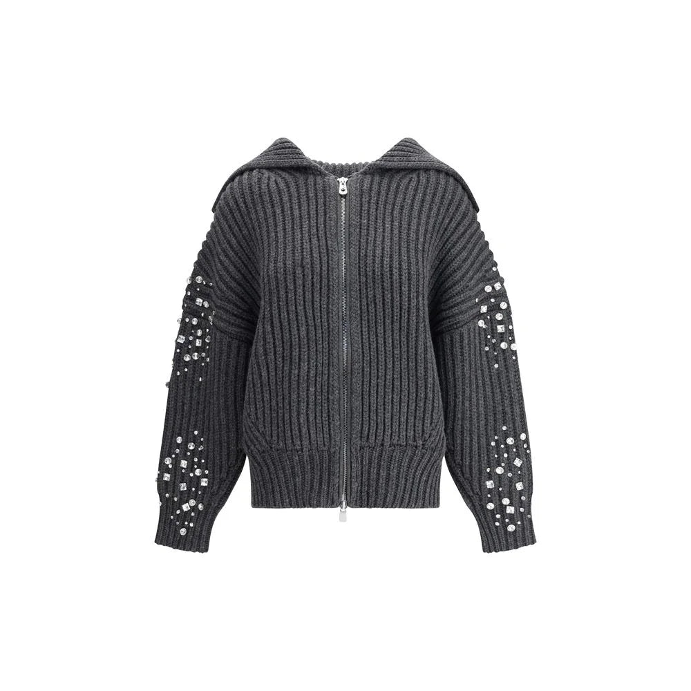 PINKO Rhinestones wool Cardigan - M - Cardigans