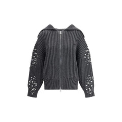 PINKO Rhinestones wool Cardigan - M - Cardigans
