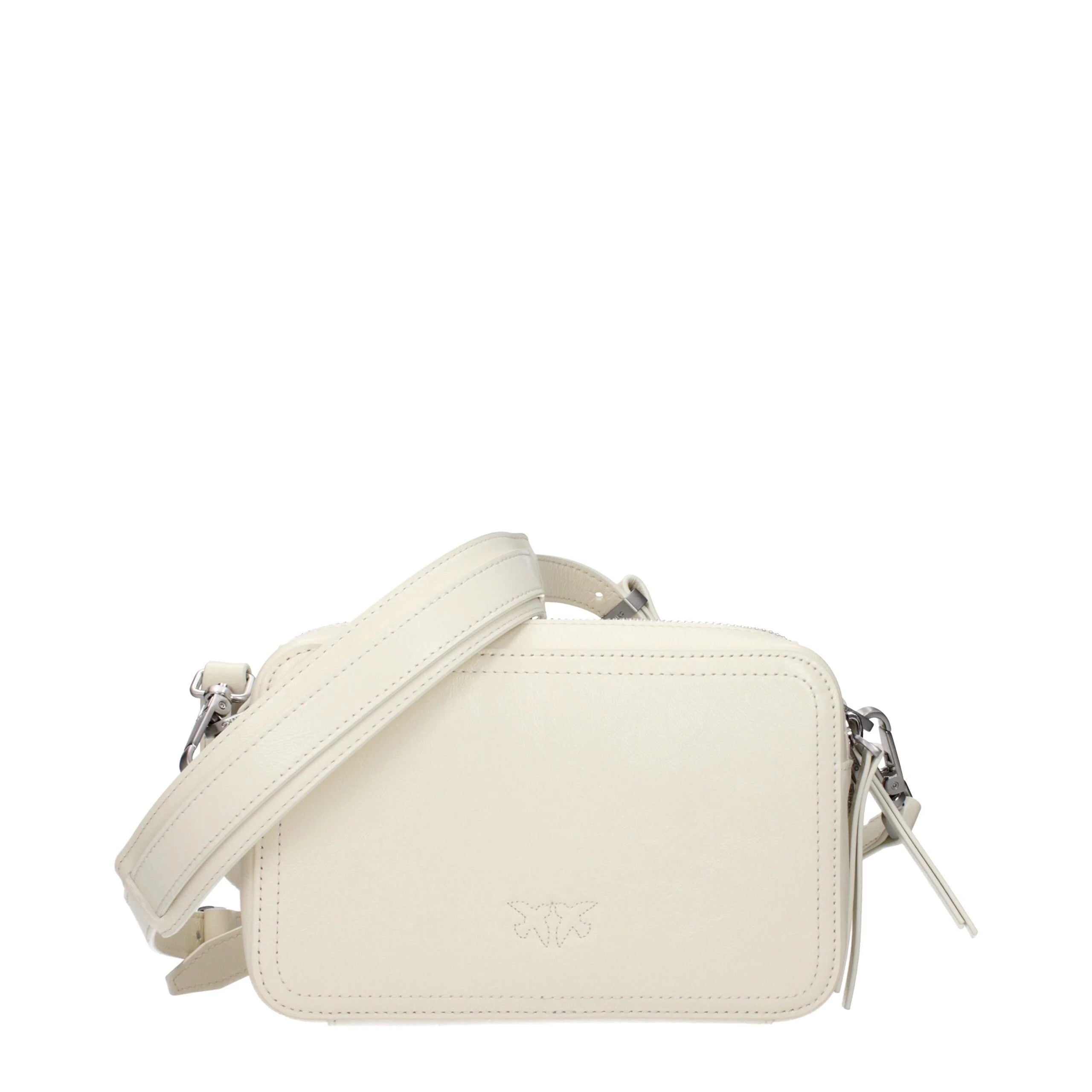 PINKO White Leather Crossbody Bag