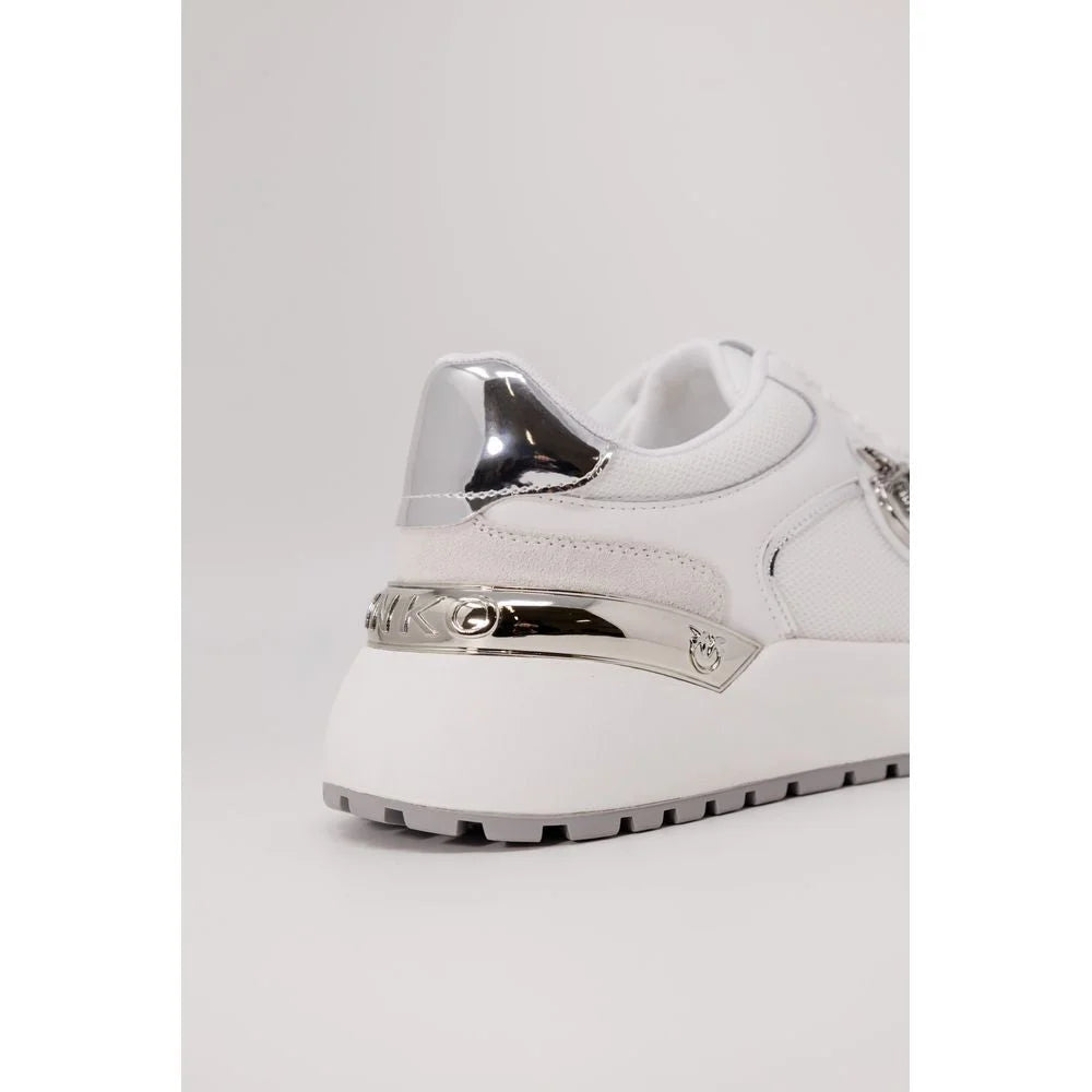 PINKO White Leather Low Top Sneakers - Sneakers