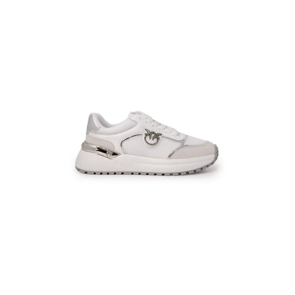 PINKO White Leather Low Top Sneakers - Sneakers